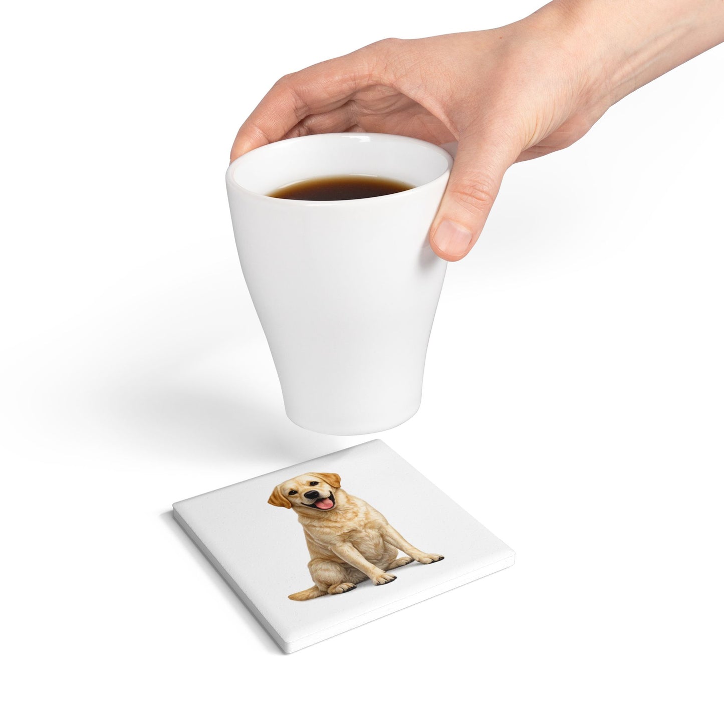 Labrador Coaster | Yellow Black Chocolate Lab Gift | Ceramic Dog Coaster UK