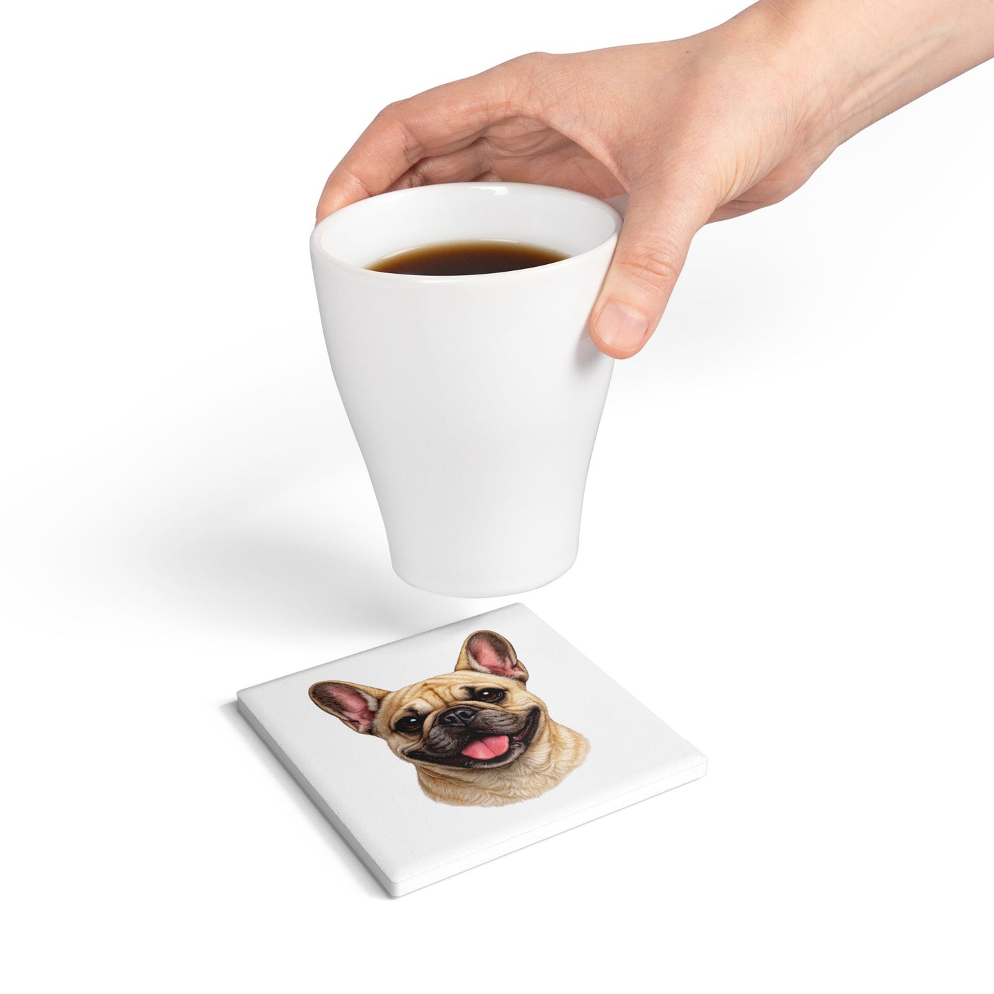 French Bulldog Coaster | Frenchie Gift for Dog Lovers | Ceramic Coaster UK