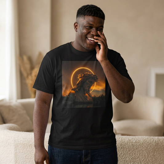 Jesus Sunset Graphic Tee — Jesus with Halo Sunset Tee