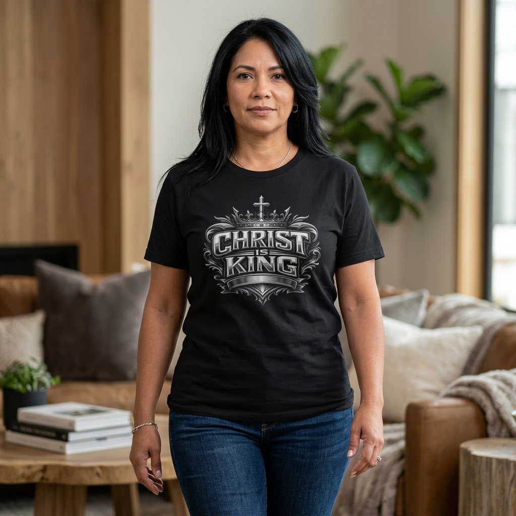 Christ Is King Graphic T‑Shirt — Faith Crown Christian Tee