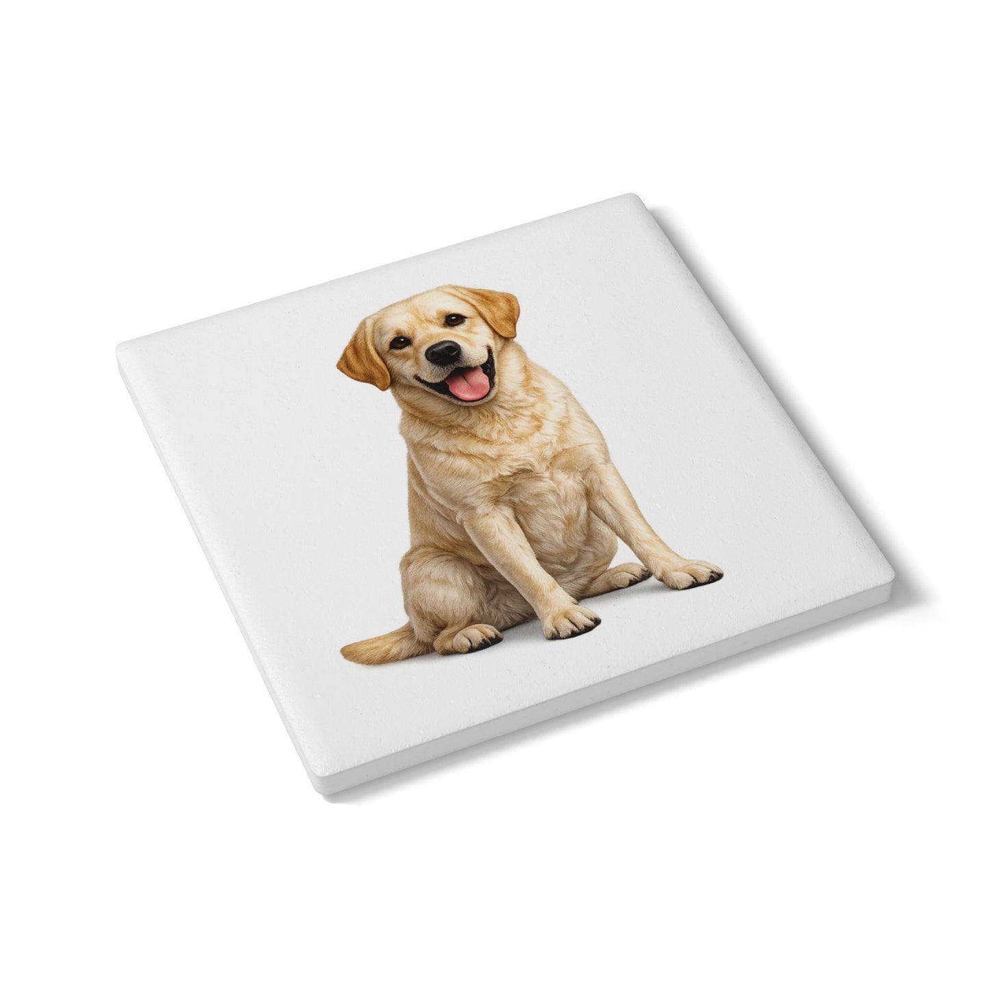 Labrador Coaster | Yellow Black Chocolate Lab Gift | Ceramic Dog Coaster UK