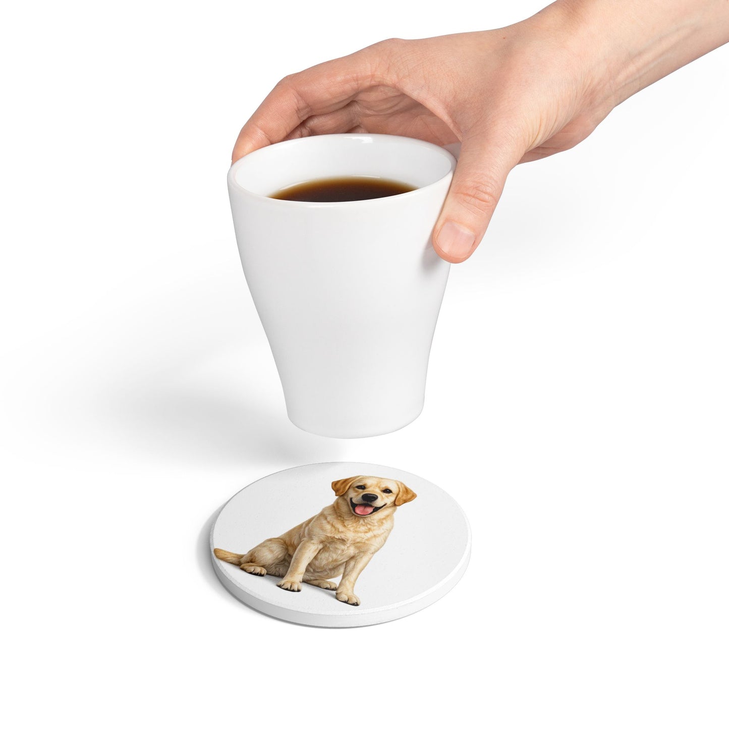 Labrador Coaster | Yellow Black Chocolate Lab Gift | Ceramic Dog Coaster UK