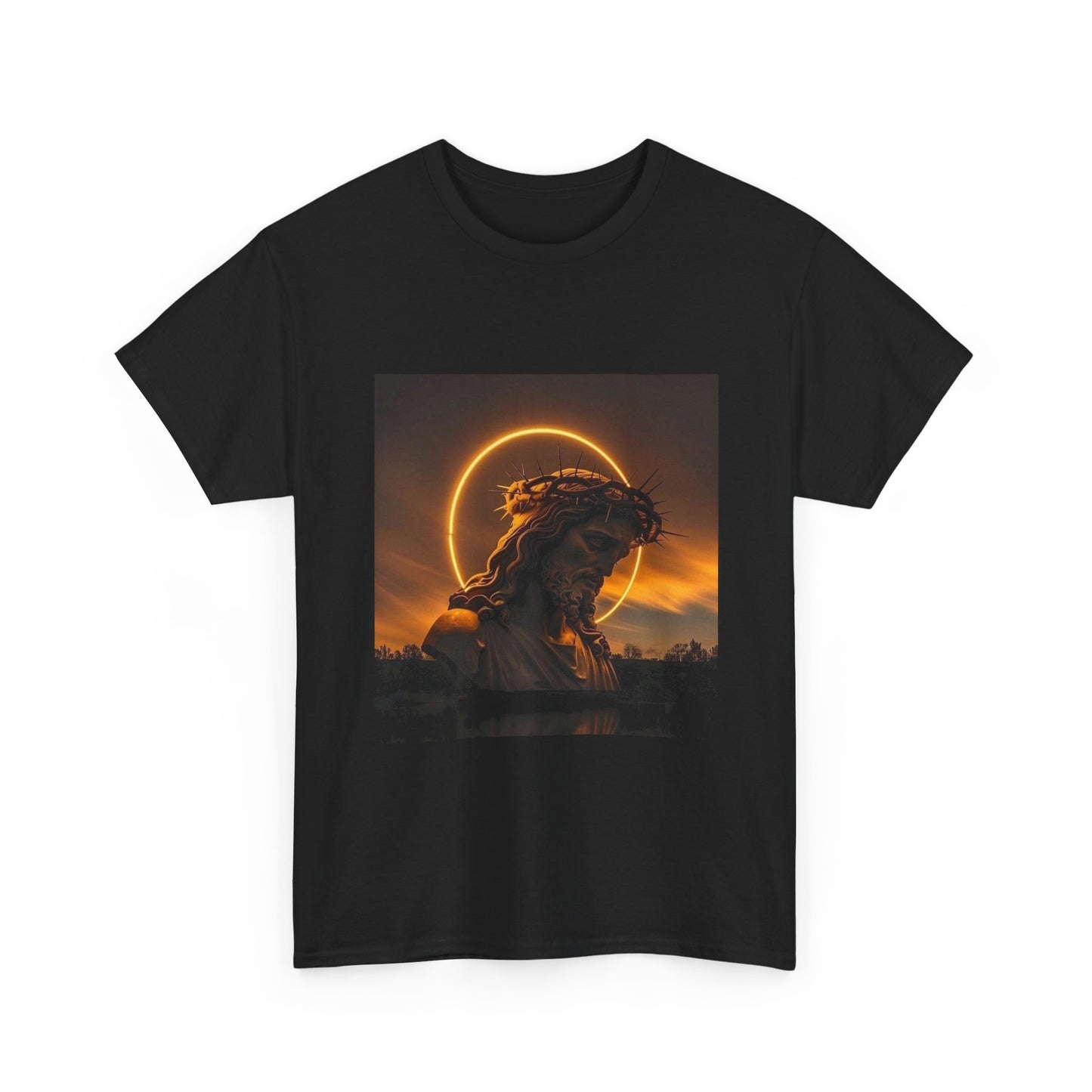 Jesus Sunset Graphic Tee — Jesus with Halo Sunset Tee